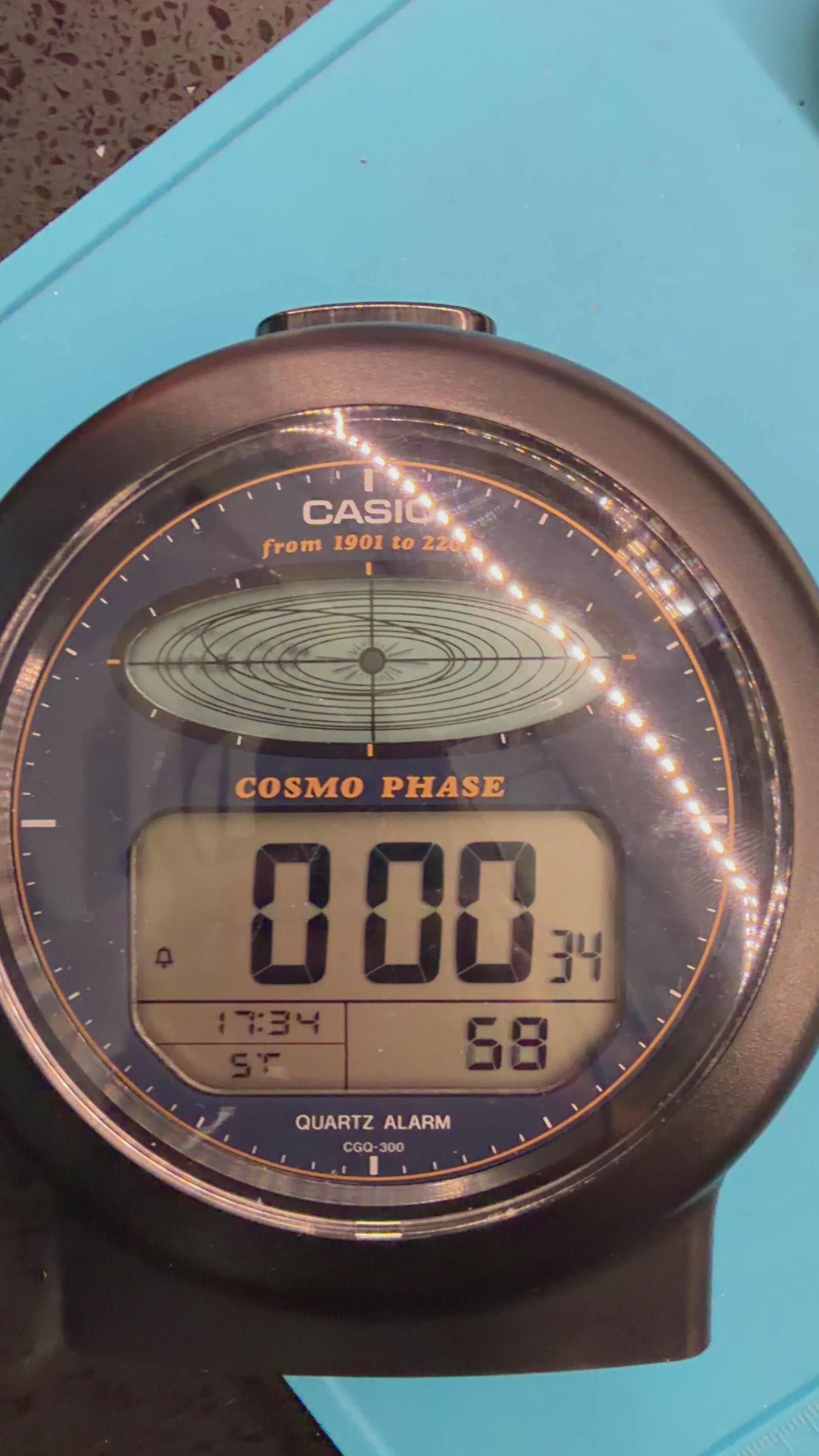 Casio Cosmo Phase CGQ-300 Rare Desk Alarm Clock perfect condition